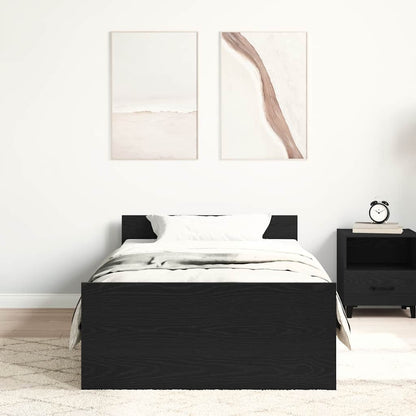 vidaXL Bettgestell ohne Matratze Schwarz Eichen-Optik 100x200 cm