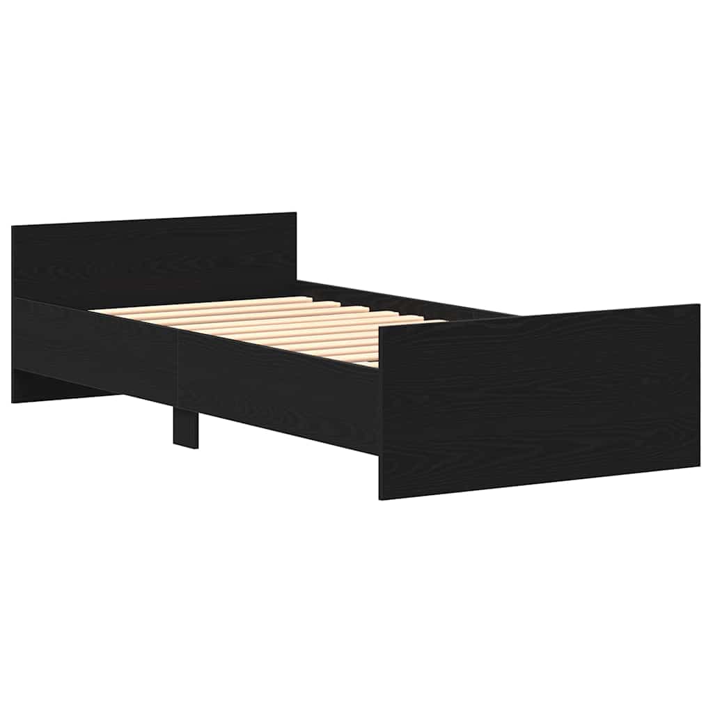 vidaXL Bettgestell ohne Matratze Schwarz Eichen-Optik 100x200 cm