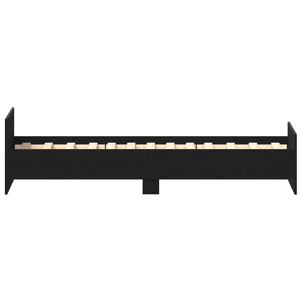 vidaXL Bettgestell ohne Matratze Schwarz Eichen-Optik 100x200 cm
