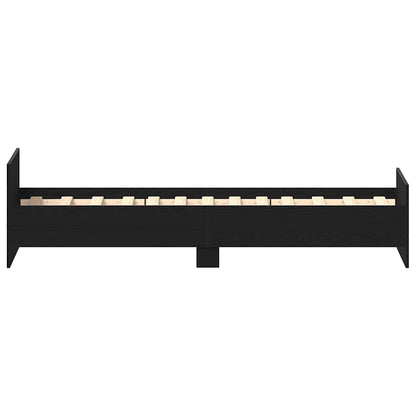vidaXL Bettgestell ohne Matratze Schwarz Eichen-Optik 100x200 cm