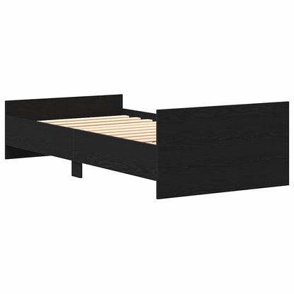 vidaXL Bettgestell ohne Matratze Schwarz Eichen-Optik 100x200 cm