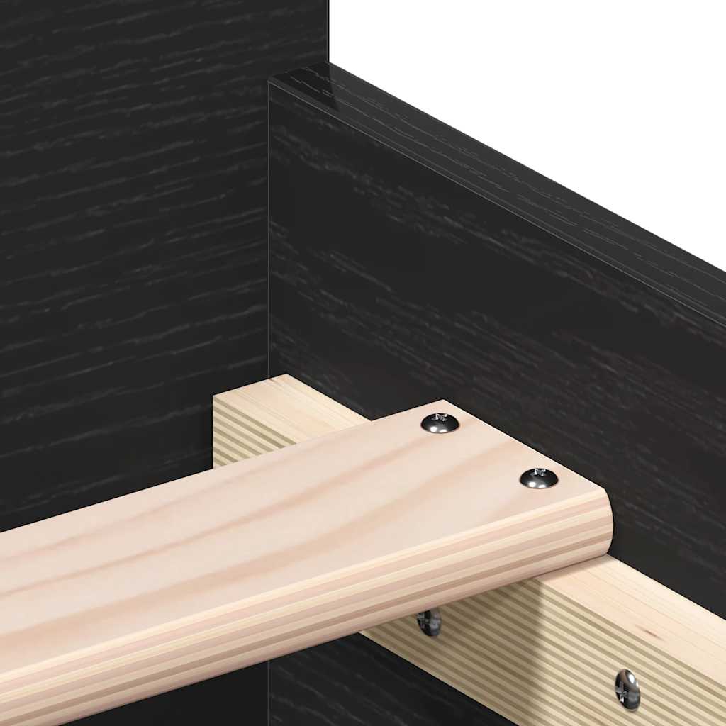 vidaXL Bettgestell ohne Matratze Schwarz Eichen-Optik 100x200 cm
