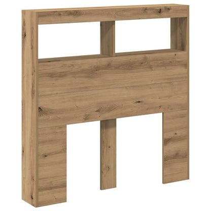 vidaXL LED-Kopfteil mit Ablagen Artisan-Eiche 100x17x102 cm