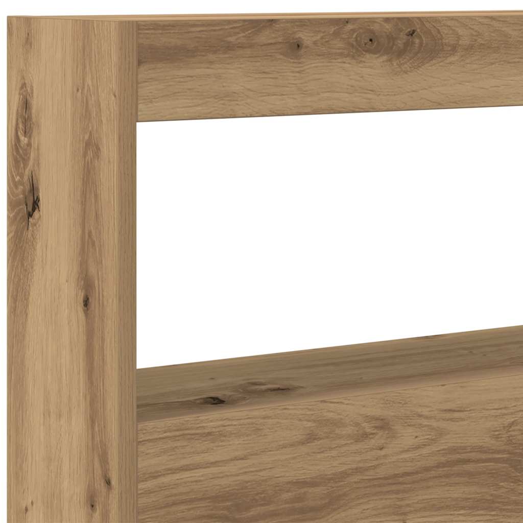 vidaXL LED-Kopfteil mit Ablagen Artisan-Eiche 100x17x102 cm