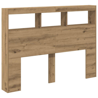 vidaXL LED-Kopfteil mit Ablagen Artisan-Eiche 140x17x102 cm