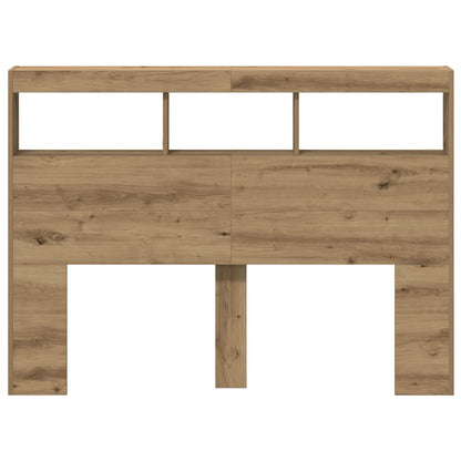 vidaXL LED-Kopfteil mit Ablagen Artisan-Eiche 140x17x102 cm