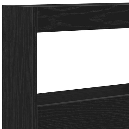 vidaXL LED-Kopfteil mit Ablagen Schwarz Eichen-Optik 140x17x102 cm