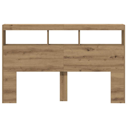 vidaXL LED-Kopfteil mit Ablagen Artisan-Eiche 160x17x102 cm