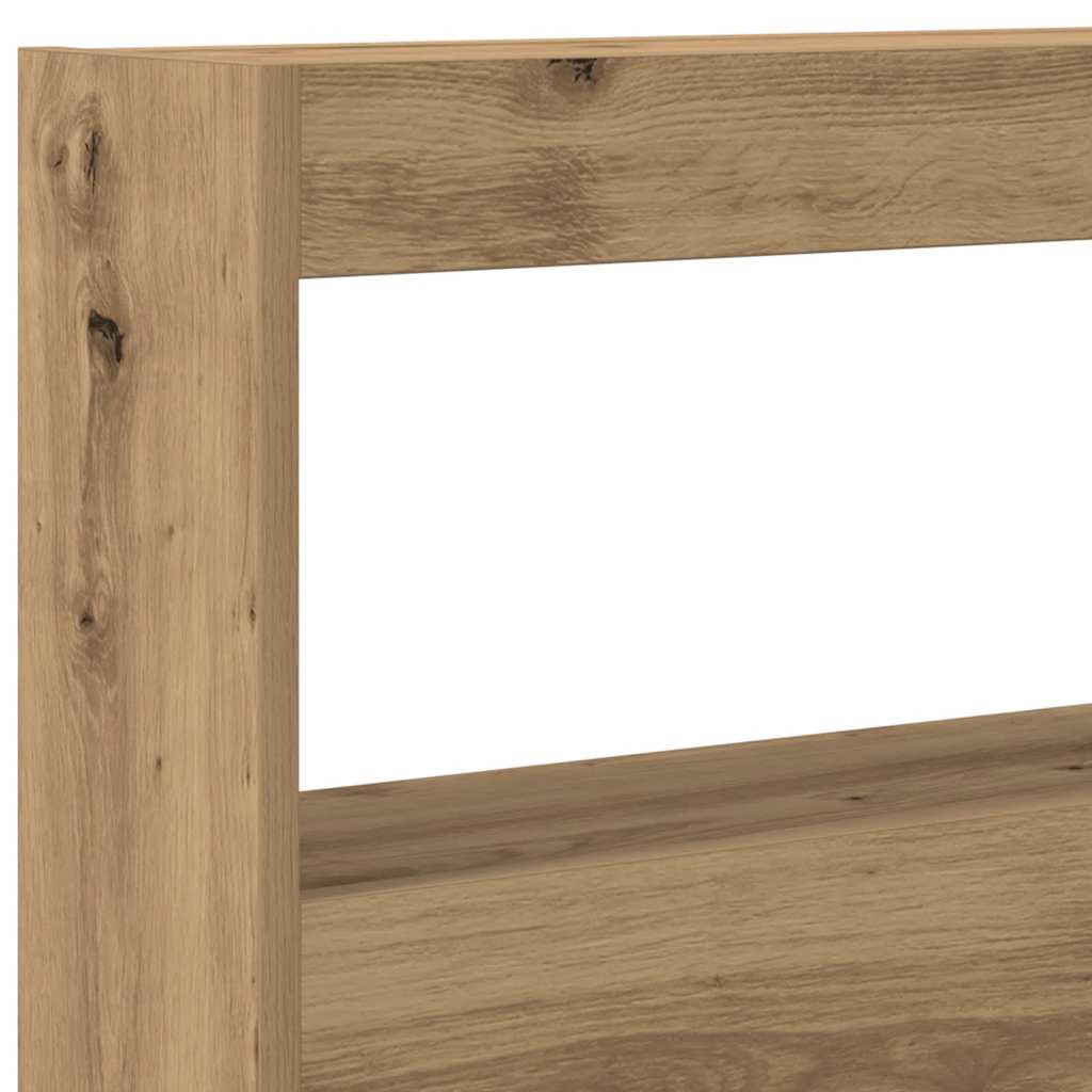 vidaXL LED-Kopfteil mit Ablagen Artisan-Eiche 160x17x102 cm