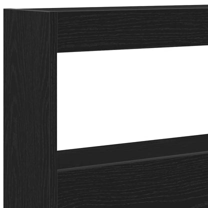 vidaXL LED-Kopfteil mit Ablagen Schwarz Eichen-Optik 160x17x102 cm