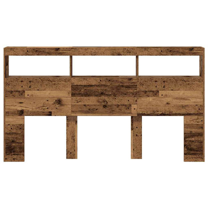 vidaXL LED-Kopfteil mit Ablagen Altholz-Optik 180x17x102 cm