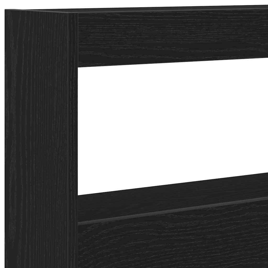 vidaXL LED-Kopfteil mit Ablagen Schwarz Eichen-Optik 180x17x102 cm