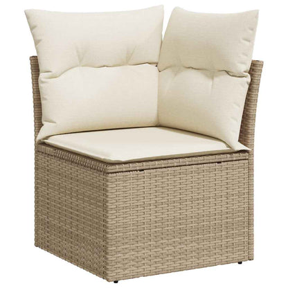 vidaXL 4-tlg. Garten-Sofagarnitur mit Kissen Beige Poly Rattan