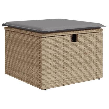vidaXL 4-tlg. Garten-Sofagarnitur mit Kissen Beige Poly Rattan