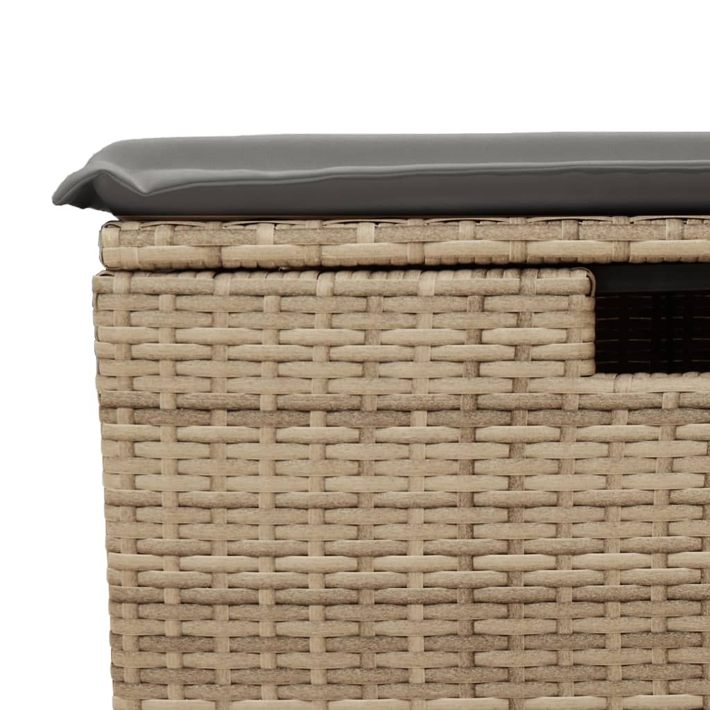 vidaXL 4-tlg. Garten-Sofagarnitur mit Kissen Beige Poly Rattan