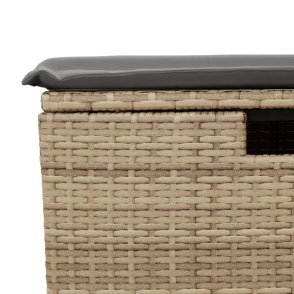 vidaXL 4-tlg. Garten-Sofagarnitur mit Kissen Beige Poly Rattan