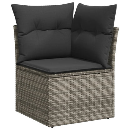 vidaXL Salon de jardin 4 pcs avec coussins Gris Résine tressée