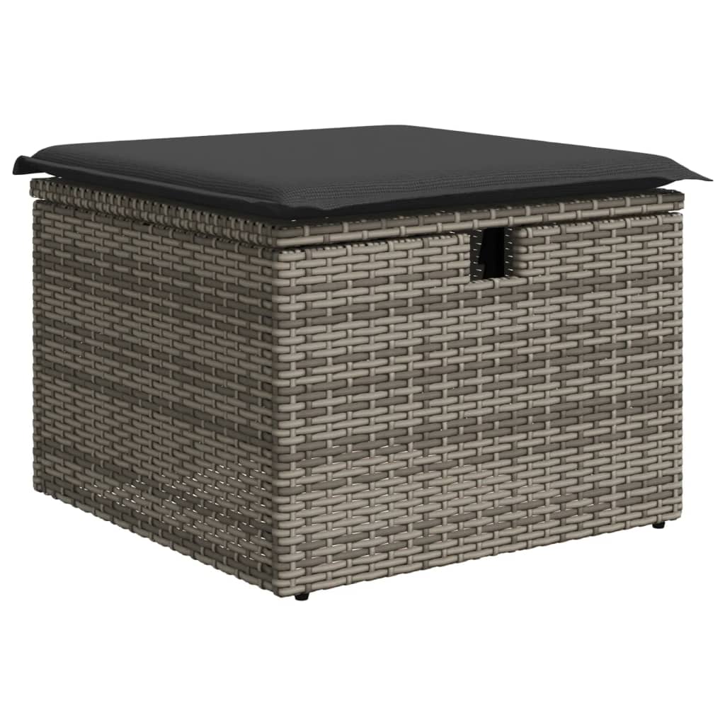 vidaXL Salon de jardin 4 pcs avec coussins Gris Résine tressée