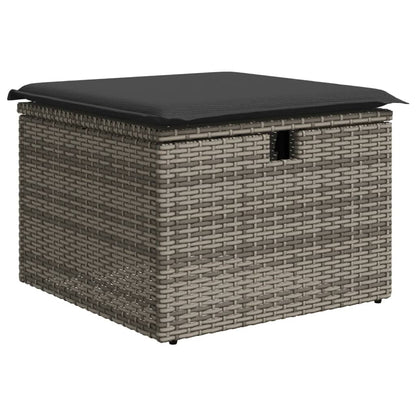 vidaXL Salon de jardin 4 pcs avec coussins Gris Résine tressée
