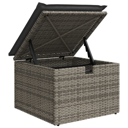 vidaXL Salon de jardin 4 pcs avec coussins Gris Résine tressée