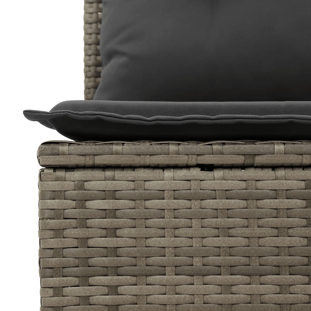 vidaXL Salon de jardin 4 pcs avec coussins Gris Résine tressée