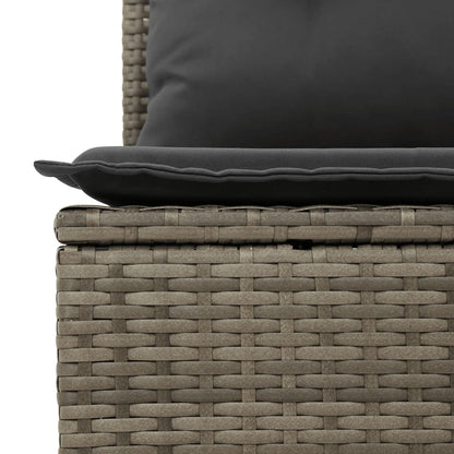 vidaXL Salon de jardin 4 pcs avec coussins Gris Résine tressée