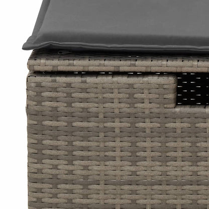 vidaXL Salon de jardin 4 pcs avec coussins Gris Résine tressée
