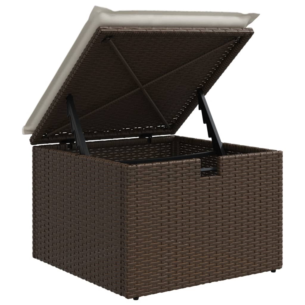 vidaXL 4-tlg. Garten-Sofagarnitur mit Kissen Braun Poly Rattan