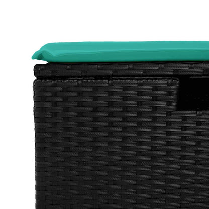 7-tlg. Garten-Sofagarnitur mit Kissen Schwarz Poly Rattan