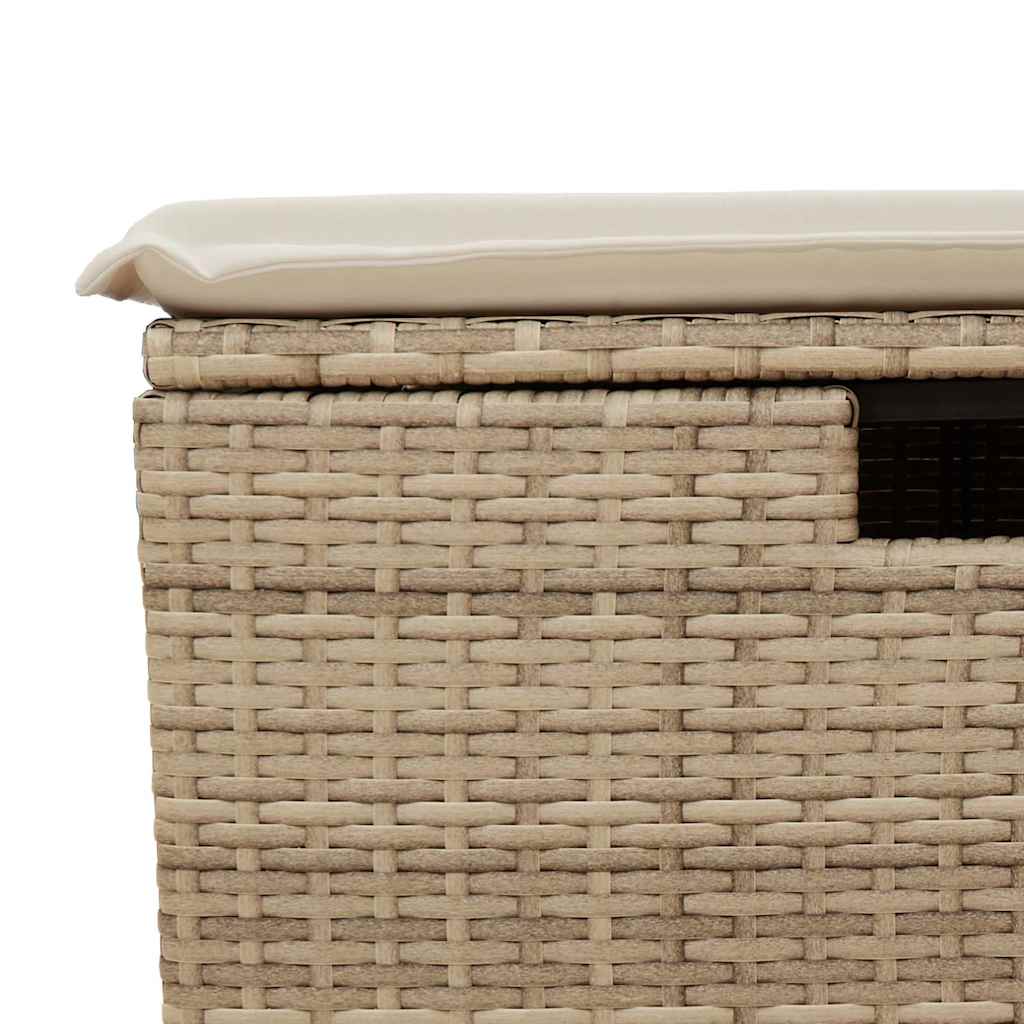 8-tlg. Garten-Sofagarnitur mit Kissen Beige Poly Rattan