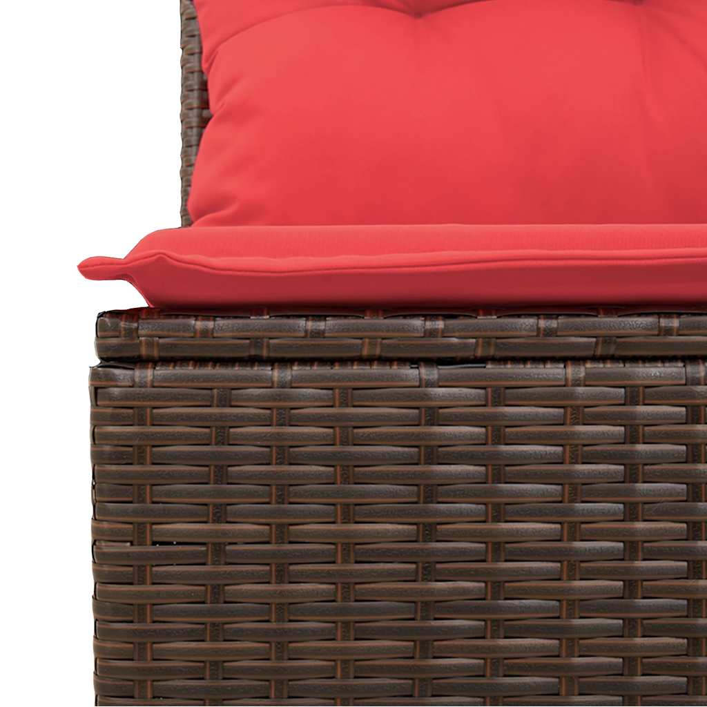 8-tlg. Garten-Sofagarnitur mit Kissen Braun Poly Rattan