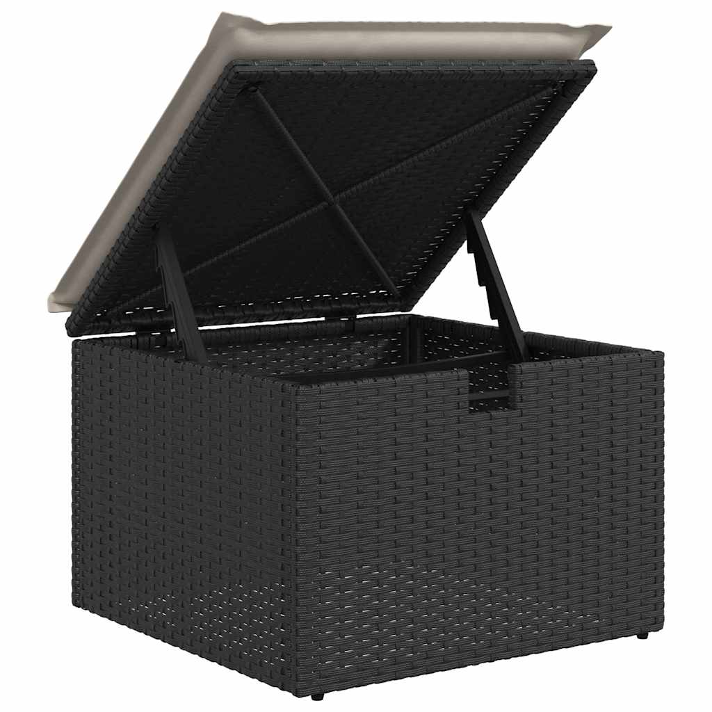 vidaXL 4-tlg. Garten-Sofagarnitur mit Kissen Schwarz Poly Rattan