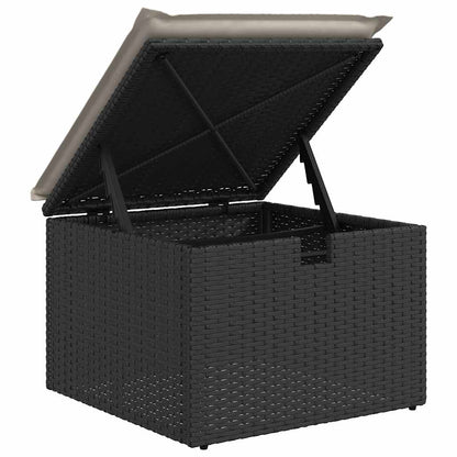 vidaXL 4-tlg. Garten-Sofagarnitur mit Kissen Schwarz Poly Rattan