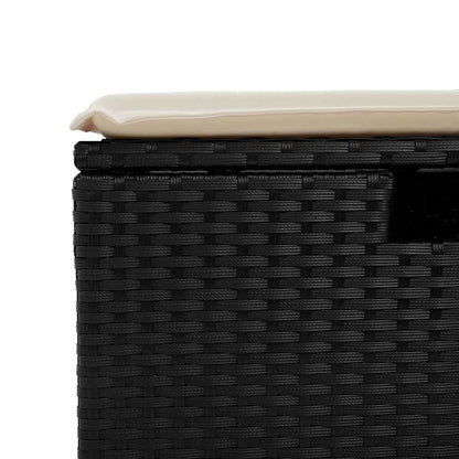 vidaXL 4-tlg. Garten-Sofagarnitur mit Kissen Schwarz Poly Rattan