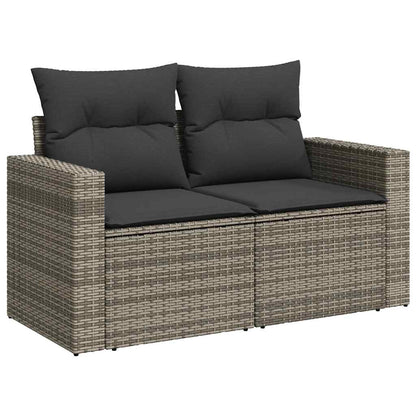 vidaXL Salon de jardin 4 pcs avec coussins Gris Résine tressée