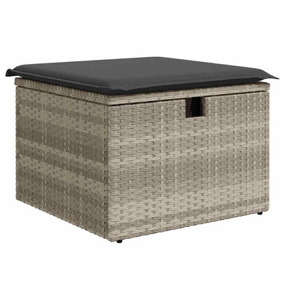 vidaXL 4-tlg. Garten-Sofagarnitur mit Kissen Hellgrau Poly Rattan
