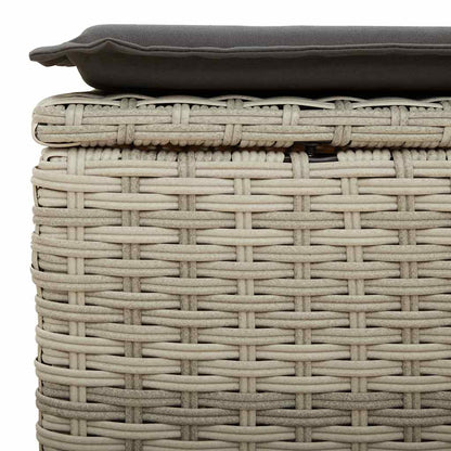 vidaXL 4-tlg. Garten-Sofagarnitur mit Kissen Hellgrau Poly Rattan
