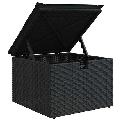 vidaXL 4-tlg. Garten-Sofagarnitur mit Kissen Schwarz Poly Rattan