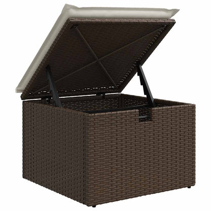 vidaXL 4-tlg. Garten-Sofagarnitur mit Kissen Braun Poly Rattan