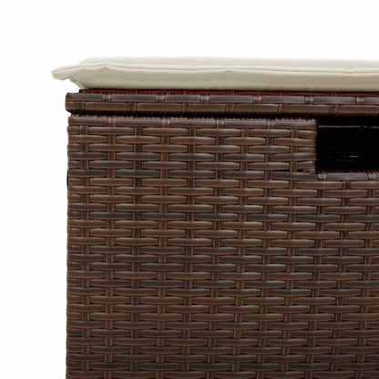 vidaXL 4-tlg. Garten-Sofagarnitur mit Kissen Braun Poly Rattan