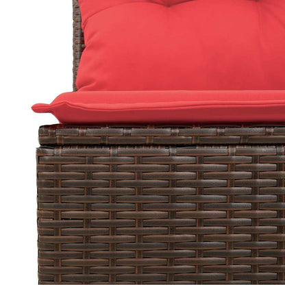 4-tlg. Garten-Sofagarnitur mit Kissen Braun Poly Rattan
