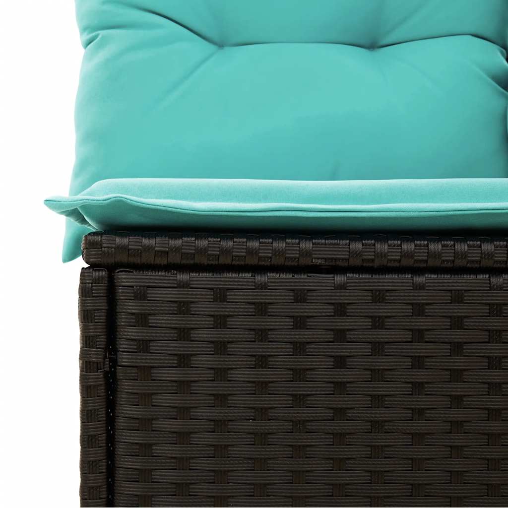 5-tlg. Garten-Sofagarnitur mit Kissen Schwarz Poly Rattan