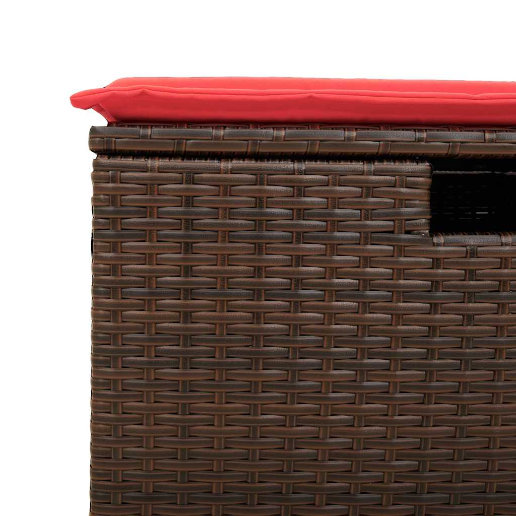 vidaXL Salon de jardin 6 pcs avec coussins Marron Résine tressée
