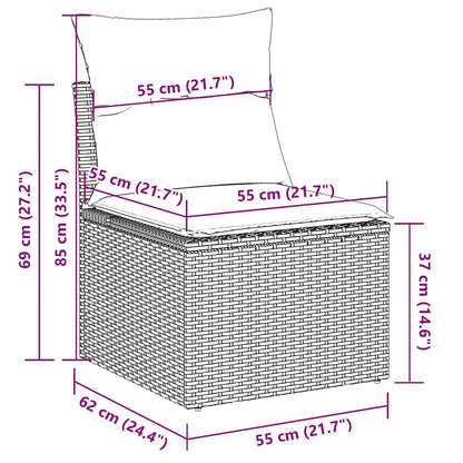 vidaXL 4-tlg. Garten-Sofagarnitur mit Kissen Schwarz Poly Rattan