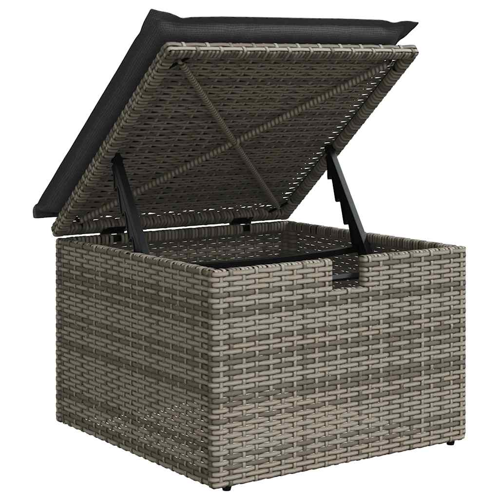 vidaXL Salon de jardin 4 pcs avec coussins Gris Résine tressée