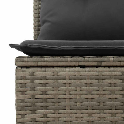 vidaXL Salon de jardin 4 pcs avec coussins Gris Résine tressée