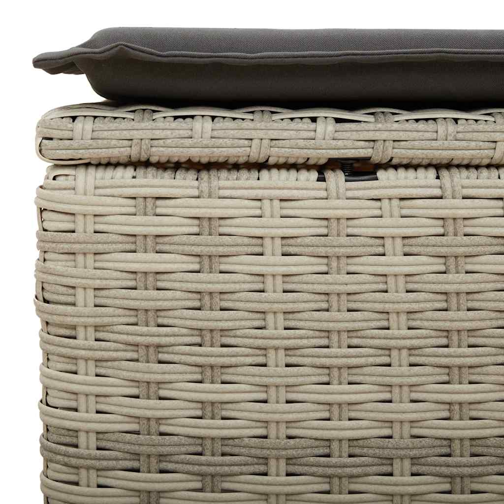 vidaXL 4-tlg. Garten-Sofagarnitur mit Kissen Hellgrau Poly Rattan