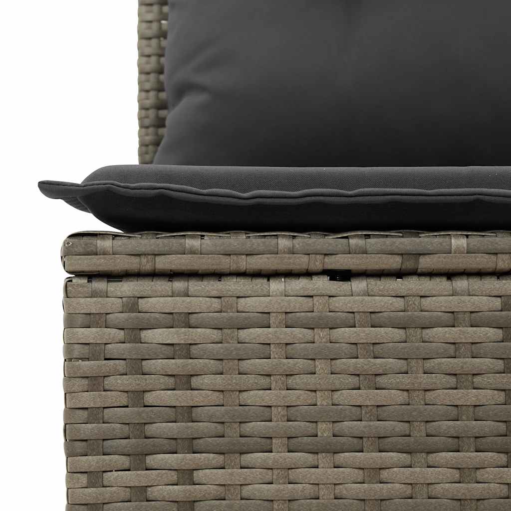 vidaXL 4-tlg. Garten-Sofagarnitur mit Kissen Grau Poly Rattan