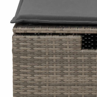 vidaXL 4-tlg. Garten-Sofagarnitur mit Kissen Grau Poly Rattan