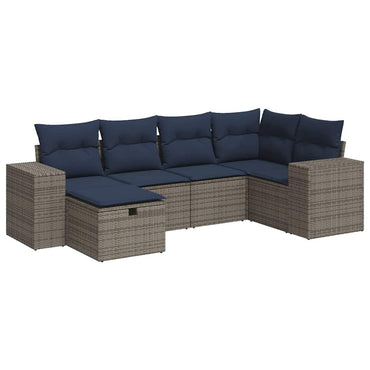 vidaXL Ensemble de canapés de jardin 6 pcs avec coussins gris résine tressée